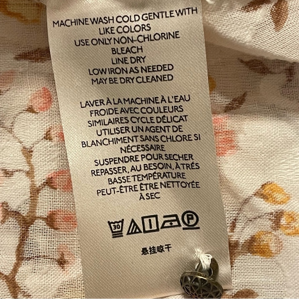 ANTHROPOLOGIE NWOT Harmony Lace Peasant Blouse in Neutral Motif - Picture 9 of 11
